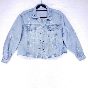 Hengsheng Blue Jean Jacket Womens size Med Denim Casual Coat